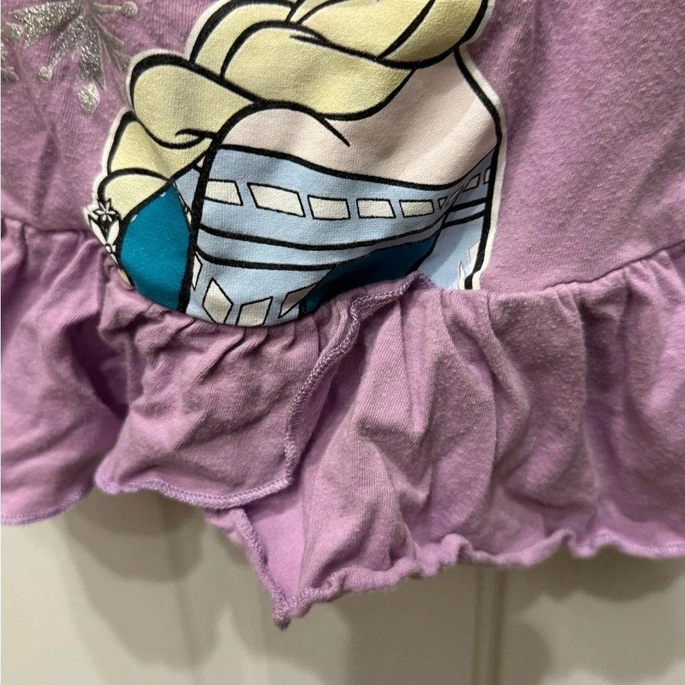 Disney Frozen 2T Girls Purple Elsa Long Sleeve Top Blouse